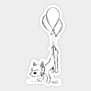 Little Dog Floating Away Sticker